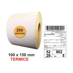 Etichete Autoadezive Termice 100 X 150 Mm, Perfor De Rupere, 260 Etichete, Rola foto