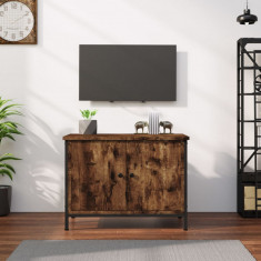 vidaXL Comodă TV cu uși, stejar afumat, 60x35x45 cm, lemn prelucrat