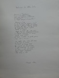Manuscris de poeta Florenta Albu , poezia Inchinare la Alba Iulia