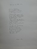 Manuscris de expozitie scris olograf de poeta Florenta Albu, poezia Inchinare la Alba Iulia