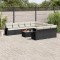 Gossi set canapele de gradina, 12 piese, cu perne, negru, poliratan