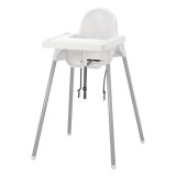 Scaun Hranire Copii Alb, Max 15 Kg, cu Tava, Ergonomic, Transportabil