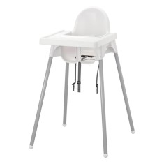 Scaun hranire pentru copii, suporta maxim 15 kg, tava inclusa, Alb