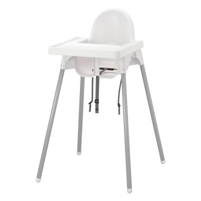 Scaun hranire pentru copii, suporta maxim 15 kg, tava inclusa, Alb foto