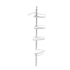 Etajera Colt Baie Dus, 4 Rafturi, Inaltime Reglabila 85-155cm, Telescopica, Alb/Argintiu, Montare Facila, Fara Instrumente