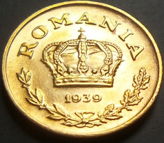 Moneda ISTORICA 1 LEU - Romania Regat, anul 1939 *cod 4841 - XF+ foto