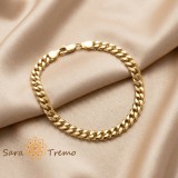 Cumpara ieftin Bratara unisex Ares, placaj triplu cu aur 14K, 20 cm