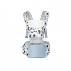 Marsupiu bebe ergonomic 6 in 1 cu scaunel-bleu