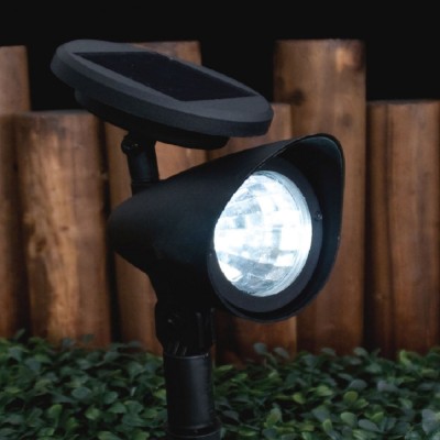 Felinar Solar Proiector, LED Alb, 32cm, Plastic, Negru foto