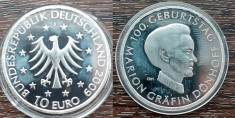 (A912) MONEDA DIN ARGINT GERMANIA - 10 EURO 2009, MARION GRAFIN DONHOFF foto