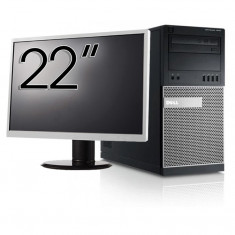 Pachet Calculator Second Hand Dell OptiPlex 7010 Tower, Intel Core i5-3470 3.20GHz, 8GB DDR3, 256GB SSD, DVD-RW + Monitor 22 Inch NewTechnology Media