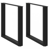 VidaXL Picioare de masă &icirc;n formă de U, 2 buc., negru, 80x(72-73) cm, oțel