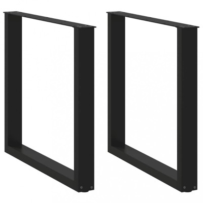 vidaXL Picioare de masă &amp;icirc;n formă de U, 2 buc., negru, 80x(72-73) cm, oțel foto