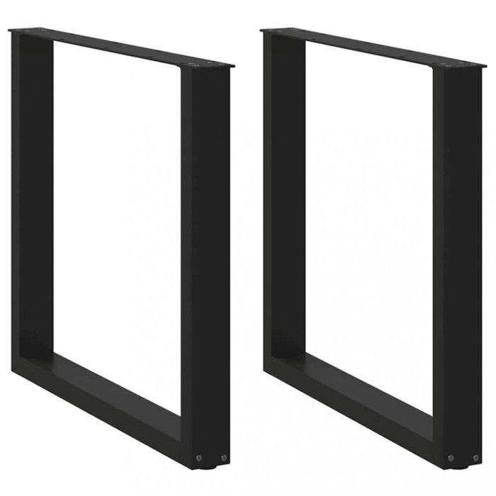 vidaXL Picioare de masă &icirc;n formă de U, 2 buc., negru, 80x(72-73) cm, oțel