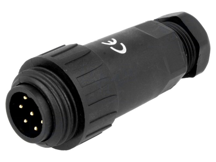 Conector tată IP67 7 pini aurit