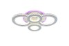Lustra LED 132W, 4 cercuri diamante, alb + crom, telecomanda, 4368lm, lumina calda/rece + RGB