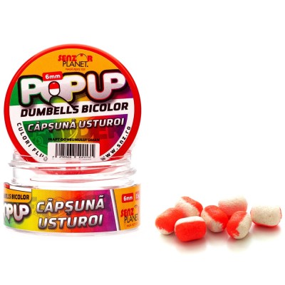 Pop Up Dumbells Bicolor Senzor Planet, Capsuna &amp;amp; Usturoi, 6mm, 15g foto