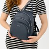 Rucsac dama cu multiple compartimente, Casual, Piele Ecologica, Natascia Serene, 30x25x10 cm, Alb, Albastru, Crem, Negru