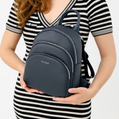Rucsac dama crem cu multiple compartimente, Casual, Piele Ecologica, Natascia Serene, 30x25x10 cm