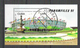 Cuba 1991 UPU, perf. sheet, used AA.040, Stampilat