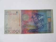 Capul Verde 1000 Escudos 2014,bancnota din imagini foto