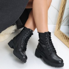 Ghete Dama Imblanite Negre din Piele Ecologica Ramina, 36