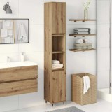 vidaXL Dulap de baie, stejar artizanal, 30x30x190 cm, lemn prelucrat 857197