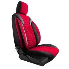 Set Huse Scaune Auto Panda Paris, Rosu Negru, 11 piese