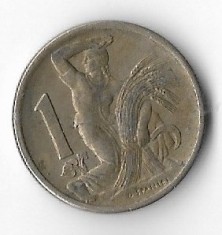 Moneda 1 koruna 1946 - Cehoslovacia foto