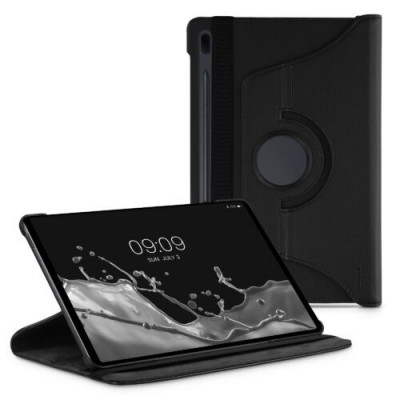 Husa 360&amp;deg; pentru tableta Samsung Galaxy Tab S7 FE, Kwmobile, Negru, Piele ecologica, 55441.01 foto