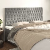 VidaXL Tăblii de pat, 4 buc, gri deschis, 90x7x78/88 cm, catifea