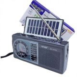 Radio Portabil NS-7010S BT, Cu Ceas, Bluetooth, Acumulator, USB, AUX, Panou Solar