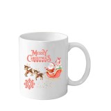 Cana Craciun alba 330 ml cu brad si Mos Craciun
