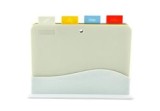 Set 4 tocătoare cu suport, plastic, multicolor, 33.6x9.2 cm, Oem