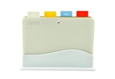 Set 4 tocătoare cu suport, plastic, multicolor, 33.6x9.2 cm