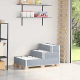VidaXL Strat &icirc;nălțat cu 3 niveluri, gri, 120x80 cm, lemn masiv pin
