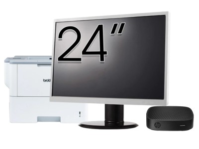 Pachet PC Second Hand HP T430 Thin Client, Intel Celeron N4000 1.10-2.60GHz, 2GB DDR4, 16GB SSD + Monitor 24&amp;amp;quot; &amp;amp; Imprimanta Brother HL-L6300DW New foto