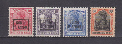 TIMBRE GERMANE 1918 SUPRATIPAR &amp;quot;GULTIG 9 ARME&amp;quot; MNH EXPERTIZAT foto