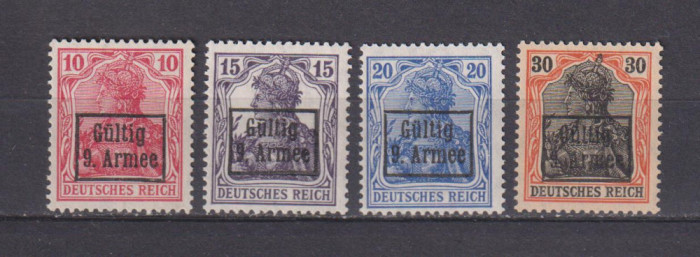 TIMBRE GERMANE 1918 SUPRATIPAR &quot;GULTIG 9 ARME&quot; MNH EXPERTIZAT