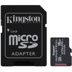 Card de memorie Kingston Industrial 16GB MicroSDHC Clasa 10 + Adaptor SD foto