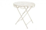 Masa fier forjat alb patinat pliabila Emily 70x75 cm