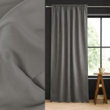 Draperie decorativă gri cu bandă, 140x260 cm, opacă, CMCLASS