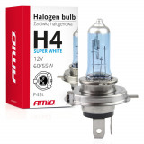 Bec Cu Halogen H4 12v 60/55w Filtru Uv (e4) Super White Amio 01269, General