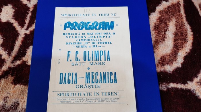 program Olimpia SM - Dacia M. Orastie