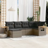 Cumpara ieftin Gossi set mobilier gradina cu perne, 6 piese, gri, poliratan