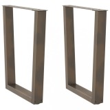 VidaXL Picioare de masă &icirc;n formă de V, 2 buc., oțel natural, 70x(72-73,3) cm