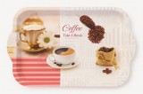 Tava dreptunghiulara din plastic dur, 33x22,5 cm , model cafea3