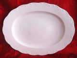 PLATOU PORTELAN ROSENTHAL CLASSIC ROSE SERIA MONBIJOU MODEL ALL WHITE 28.5 CM ANUL 1975