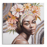 Cumpara ieftin Tablou decorativ, Naomi -A, Mauro Ferretti, 100 x 100 cm, canvas imprimat si pictat/lemn de pin, multicolor