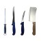 Set profesional de macelarie, dezosat, transat, filetat, 2 cutite, otel carbon, masat pentru ascutit, satar